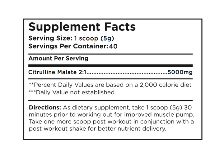 CITRULLINE MALATE 2:1 100% PURE